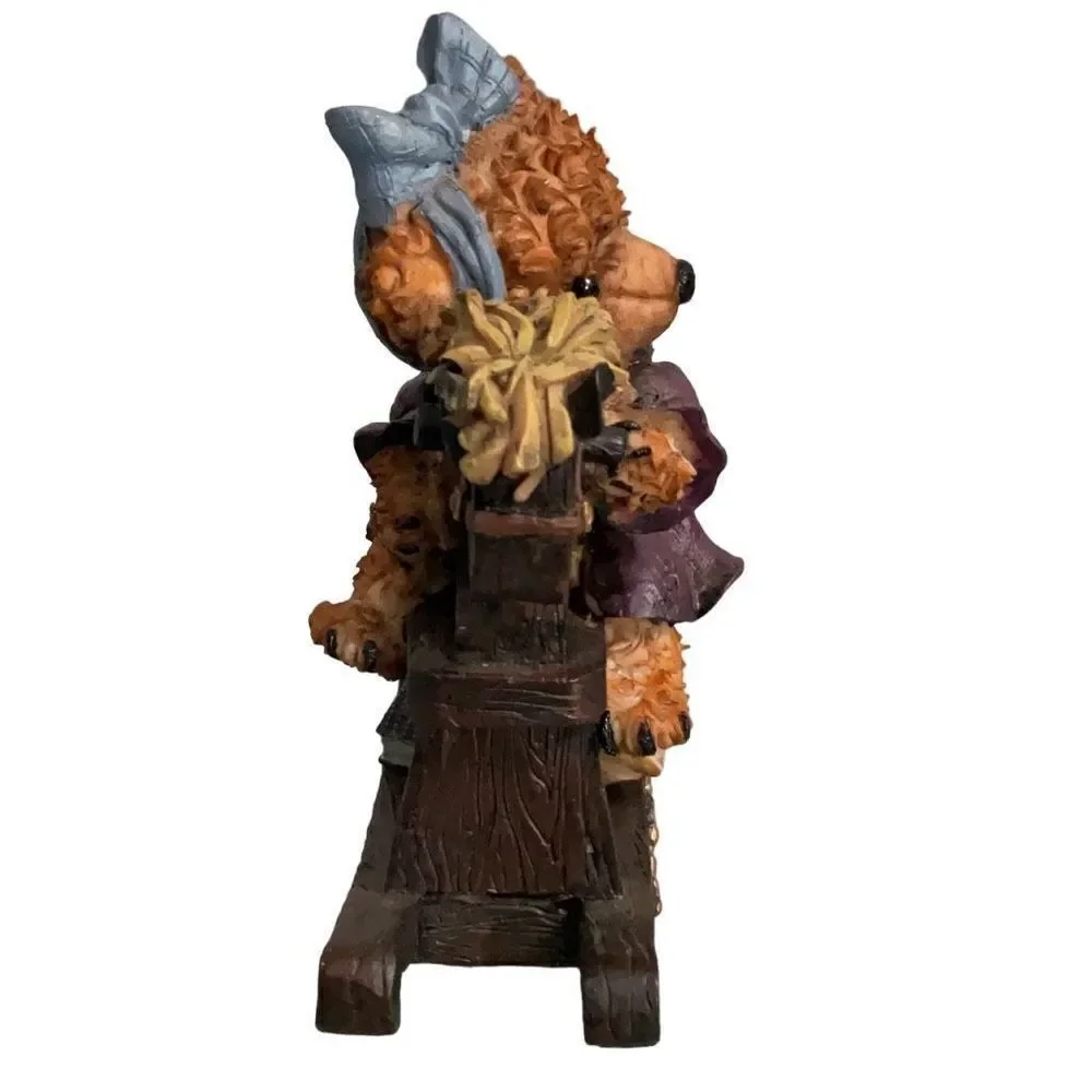 Little Girl Bear Rocking Horse Child Figurine 5” - Picture 3 of 6